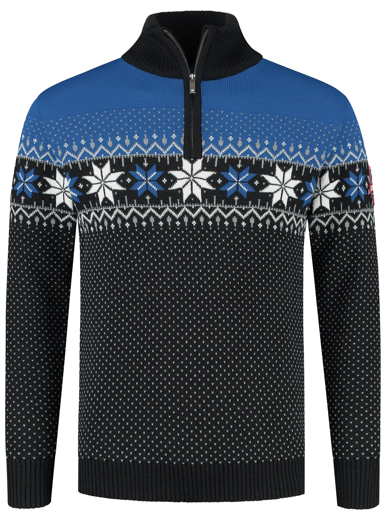 John Brillant Norwegian Mens Pullover Merino, blue & black