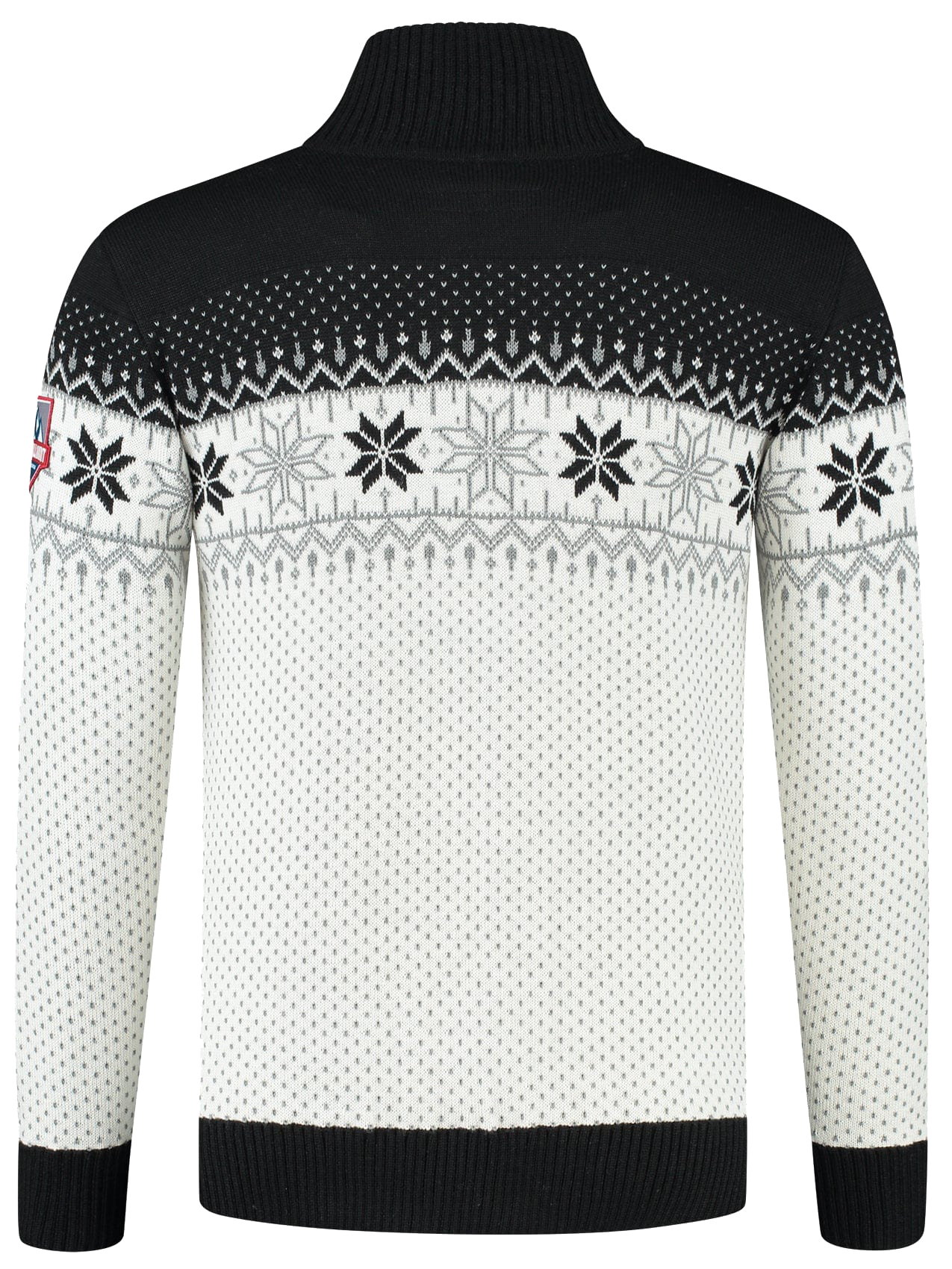 John Brillant Norwegian Mens Pullover Merino, black & white