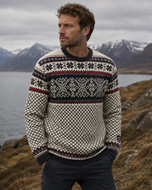 Nordic crew neck Sweater, off-White