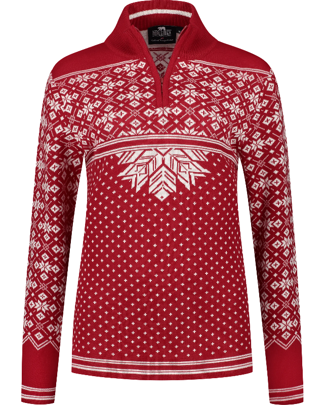 Nordic merino women sweater, Red