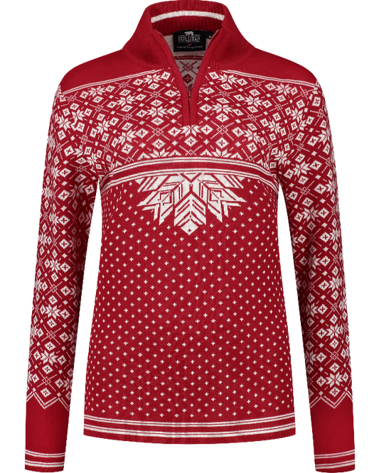 Nordic merino women sweater, Red