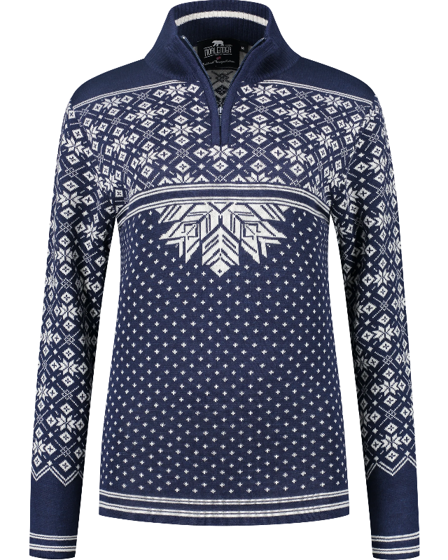Nordic merino women sweater, blue