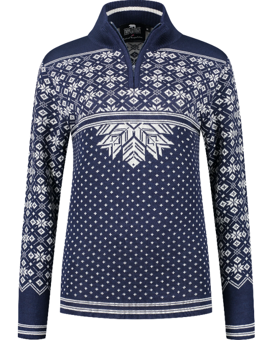 Nordic merino women sweater, blue