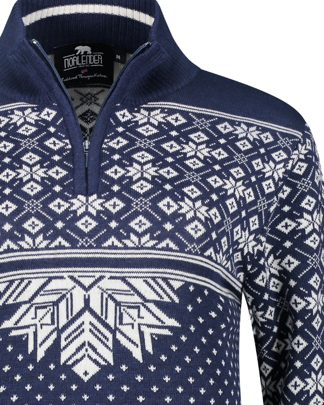 Nordic merino women sweater, blue
