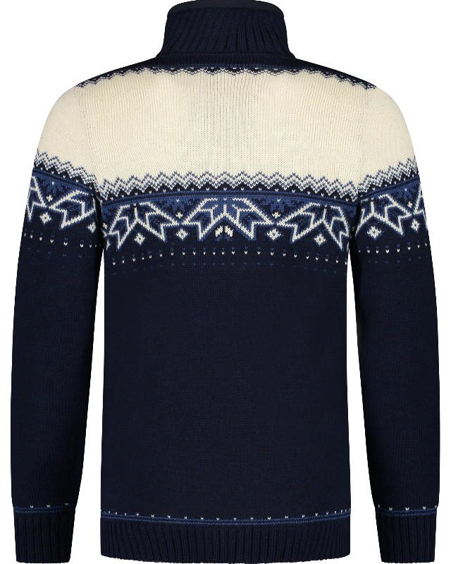 Nordic sweater with traditional star pattern, darkblue