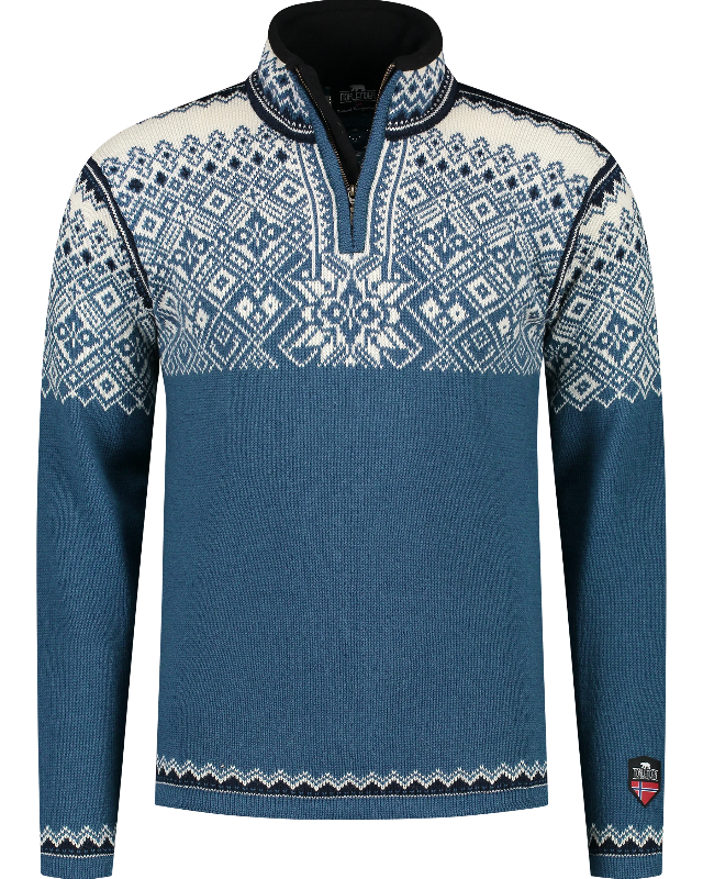Nordic zip sweater, Traditional Blue