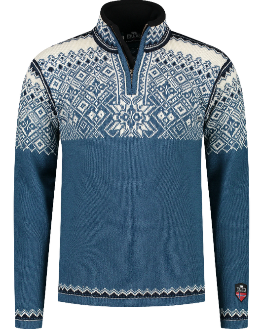 Nordic zip sweater, Traditional Blue
