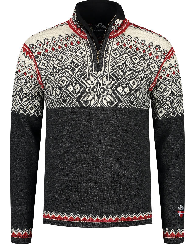 Nordic zip sweater, Traditional Charcoal