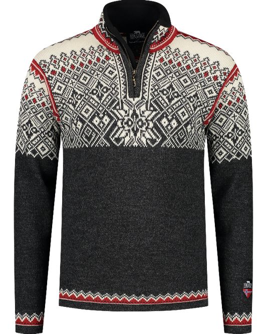 Nordic zip sweater, Traditional Charcoal