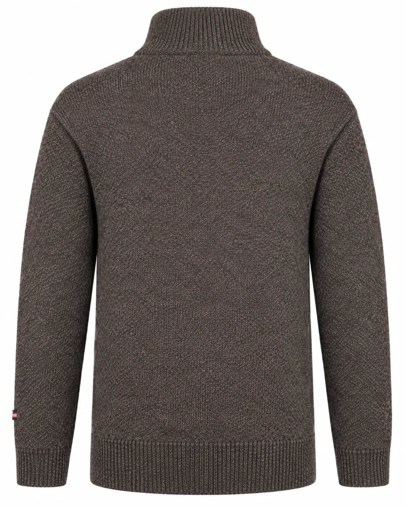Norfinde Norwegian Wool Moose Sweater – Grey Half-Zip