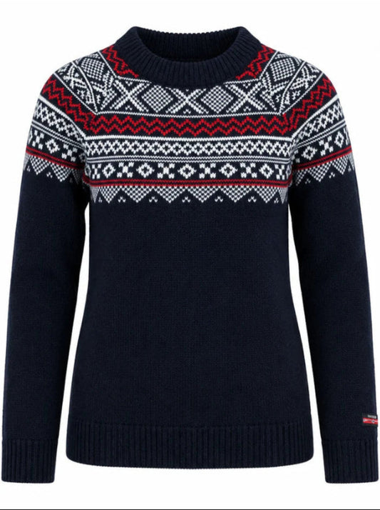 Norfinde Women's Norwegian Wool Sweater – Navy Blue