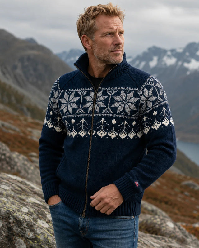 Norfinde Norwegian Wool Zip Cardigan – Grey