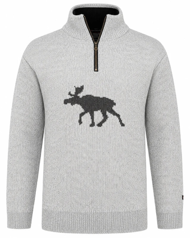 Norfinde Noorse wollen elandentrui – Off-white halve rits