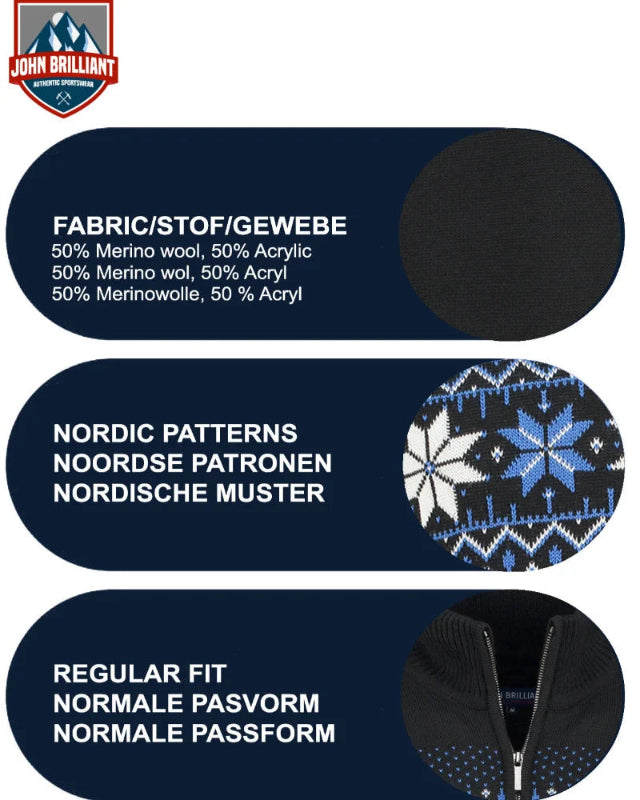 Norwegian Mens Cardigan Merino, black
