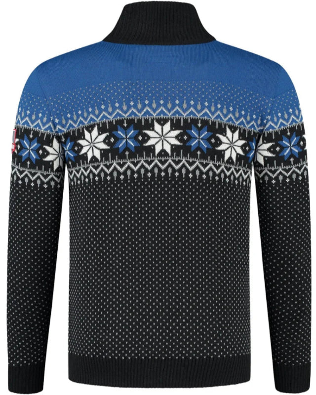 Norwegian Mens Pullover Merino Lusekofte, blue/black