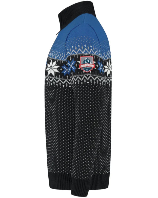 Norwegian Mens Pullover Merino Lusekofte, blue/black