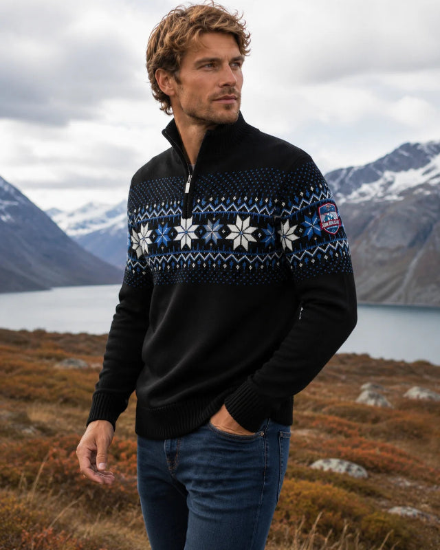 Norwegian Mens Pullover Merino, Black