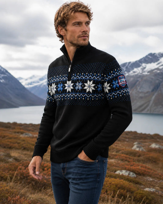 Norwegian Mens Pullover Merino, Black