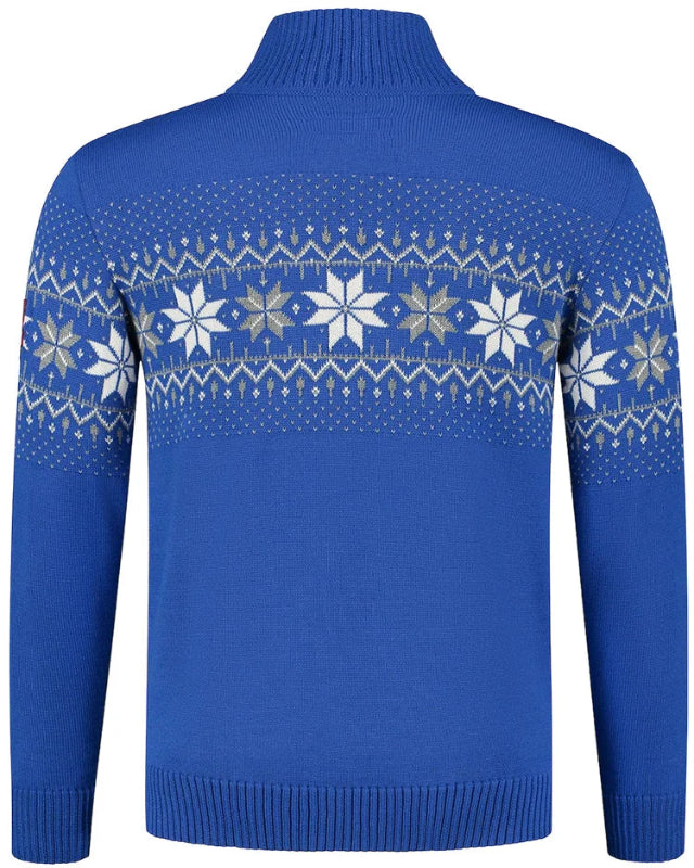 Norwegian Mens Pullover Merino, cobalt blue