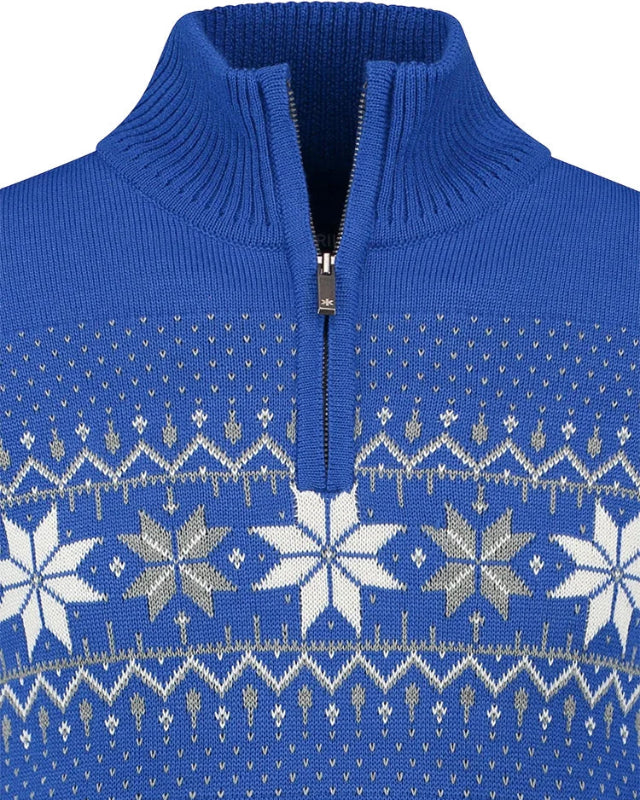 Norwegian Mens Pullover Merino, cobalt blue