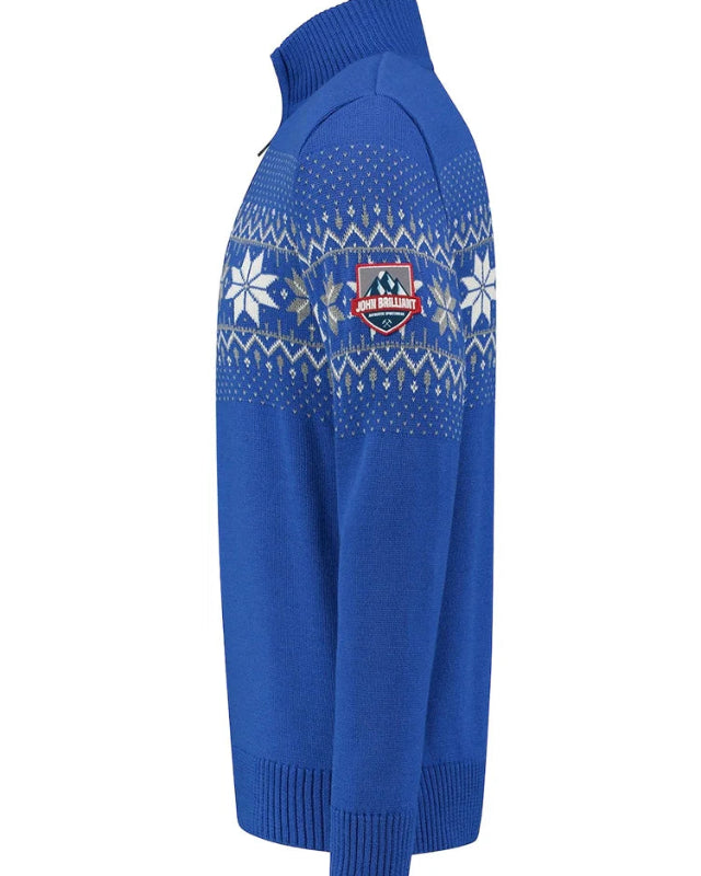 Norwegian Mens Pullover Merino, cobalt blue
