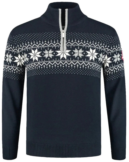 Norwegian Mens Pullover Merino, darkblue