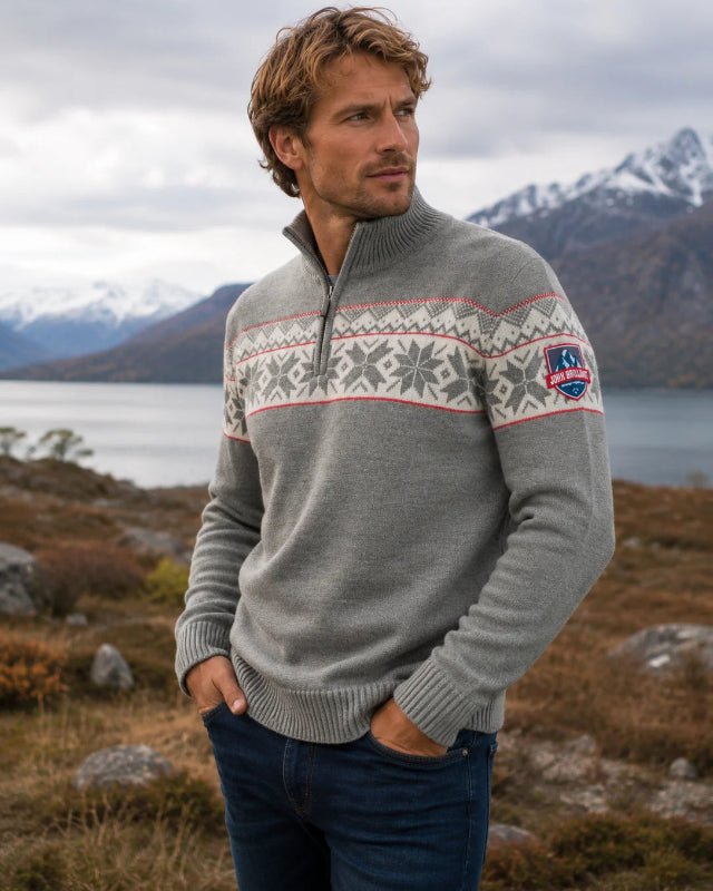Norwegian Mens Pullover Ullgenser, Grey