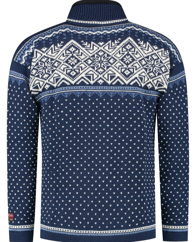 Norwegian cardigan-windstopper in 100% pure wool