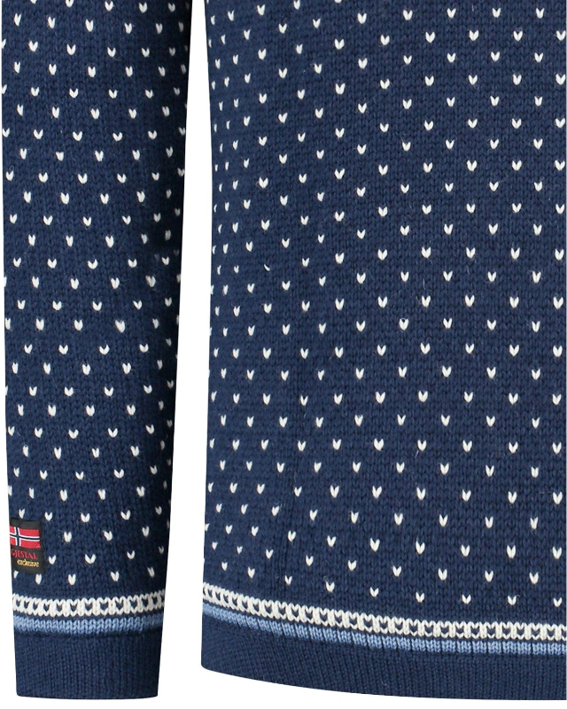 Norwegian cardigan-windstopper in 100% pure wool