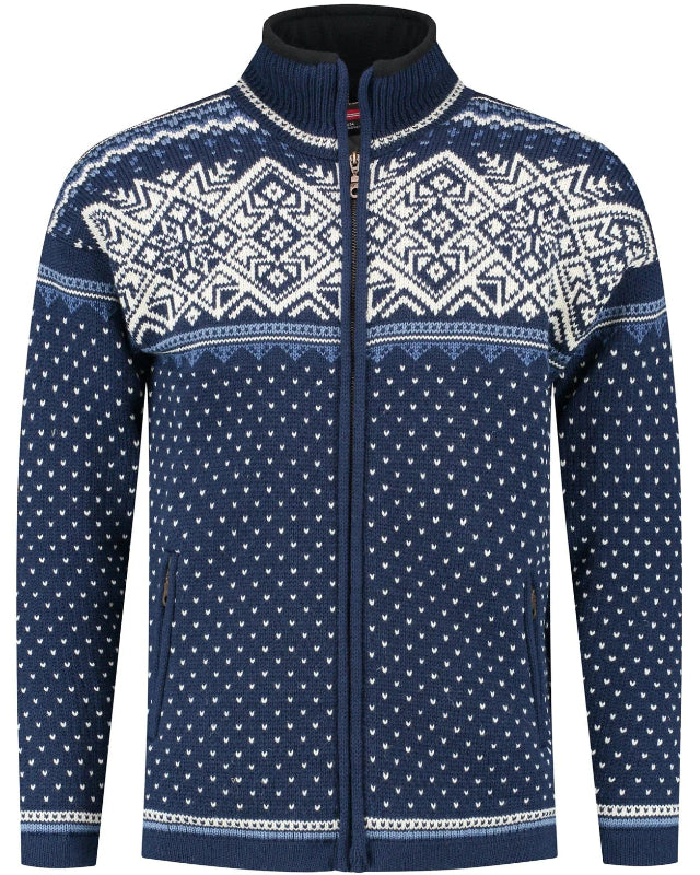 Norwegian cardigan-windstopper in 100% pure wool