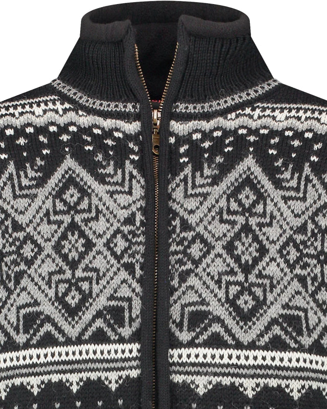 Norwegian cardigan-windstopper in 100% pure wool