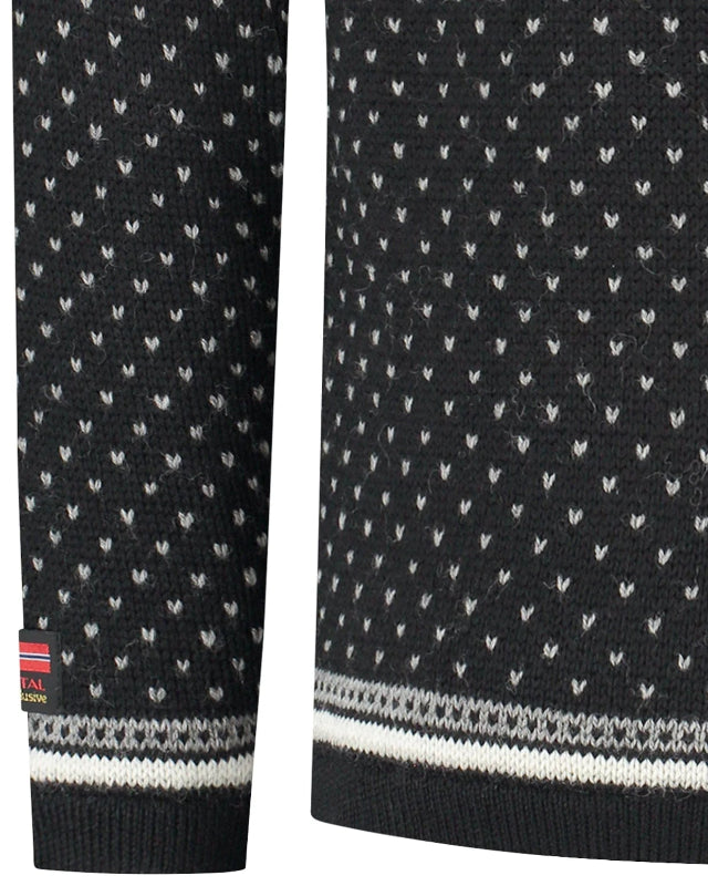 Norwegian cardigan-windstopper in 100% pure wool