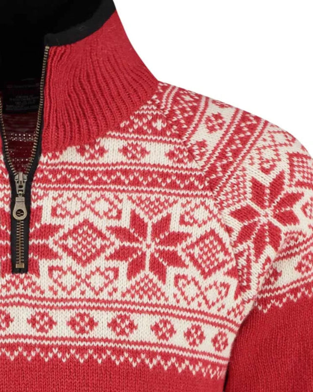 Norwegian sweater in Setesdals design made of 100% pure wool, Red