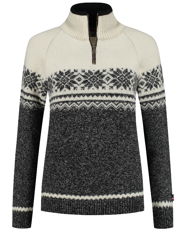 Norwegian women's sweater in Setesdals design, darkgrey