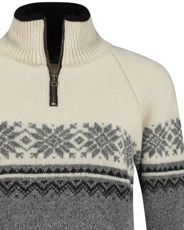 Norwegian women's sweater in Setesdals design, grey