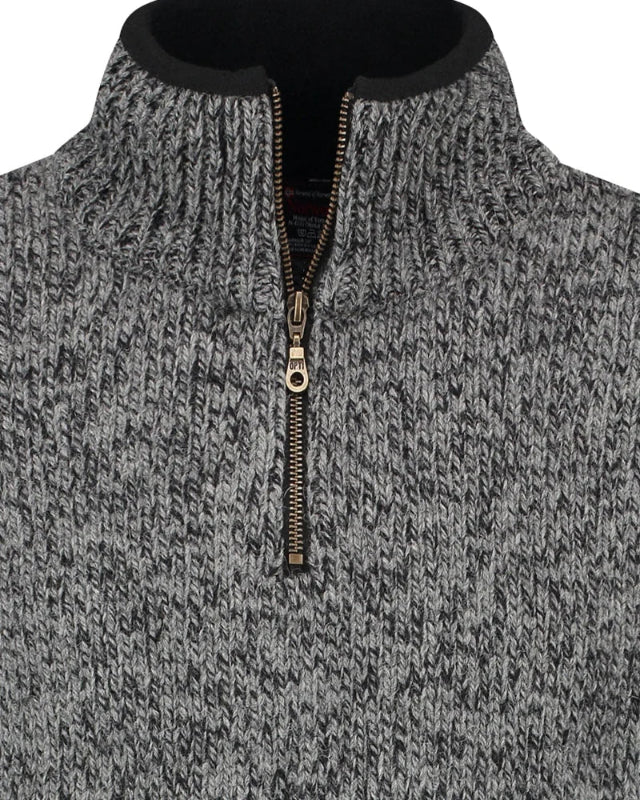 Norwegian zip-up sweater in 100% pure new wool, Grijs