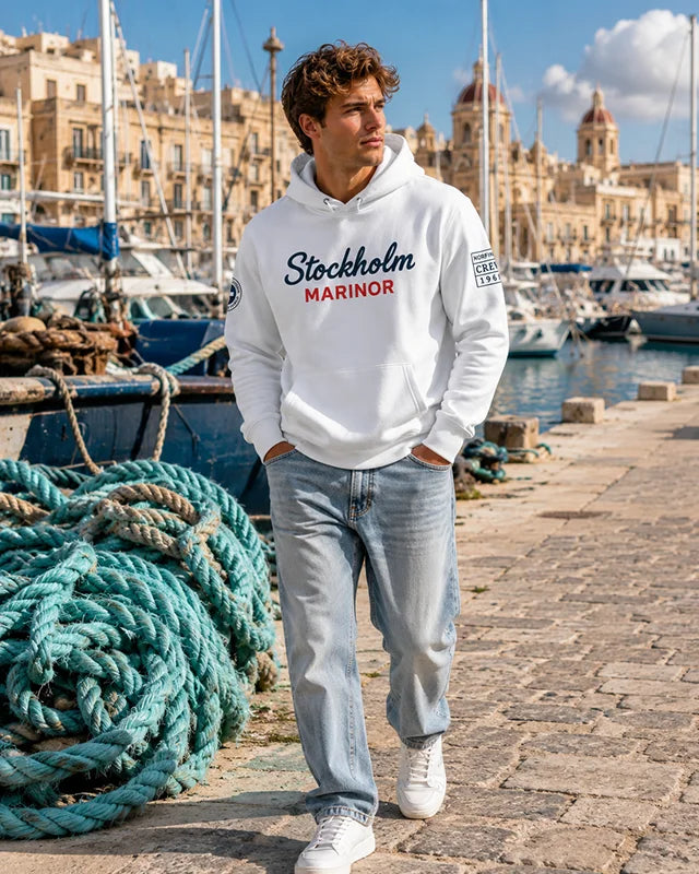 Stockholm Mariner Eco Hoodie – Scandinavian Comfort, White