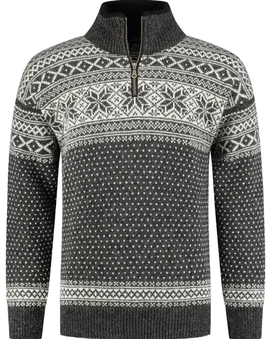Norfinde Sweater made of 100% pure new Norwegian wool, Grey