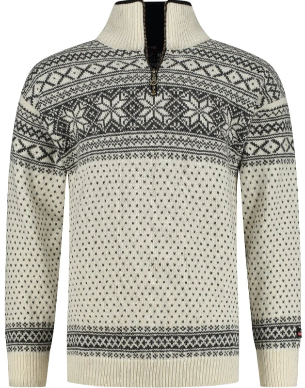 Sweater made of 100% pure new Norwegian wool, Ecru