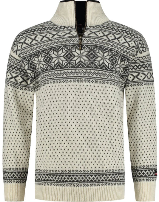 Sweater made of 100% pure new Norwegian wool, Ecru