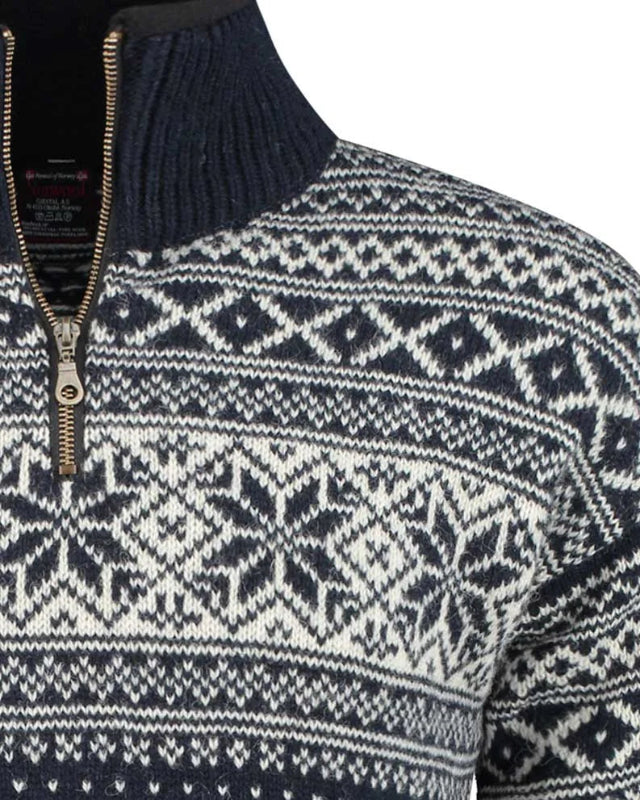 Sweater made of 100% pure new Norwegian wooll, Darkblue