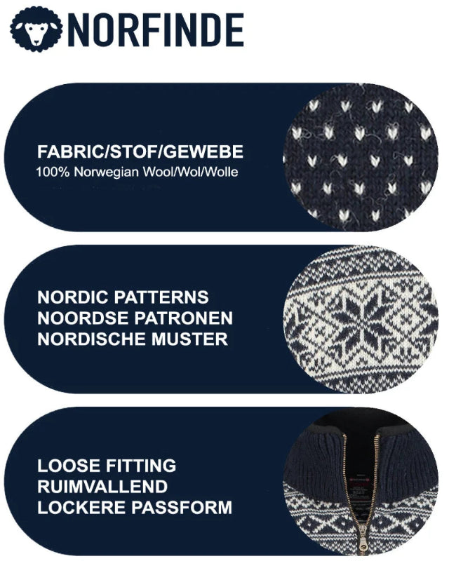 Sweater made of 100% pure new Norwegian wooll, Darkblue