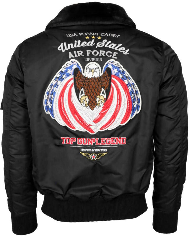 Top Gun Insulated black nylon bomber jacket - Stand out in style