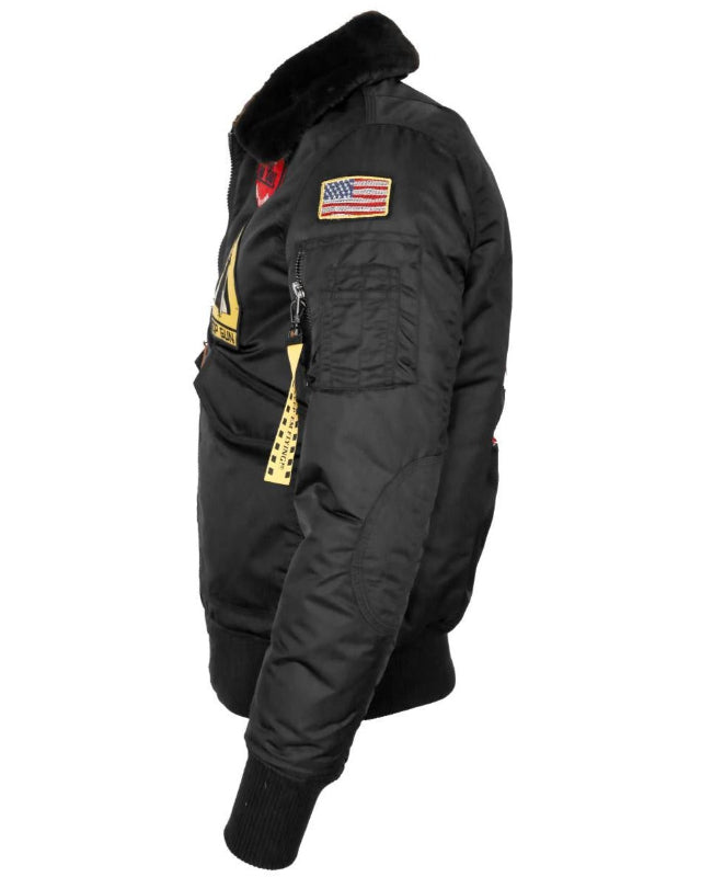 Top Gun Insulated black nylon bomber jacket - Stand out in style