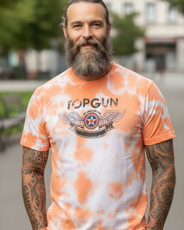 Top Gun T-Shirt "American Icon" camouflage, Orange