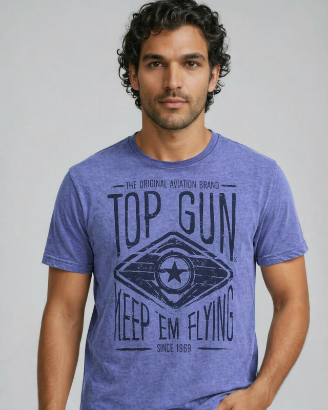 Top Gun T-shirt, round neck in cotton "Keep 'm Flying"