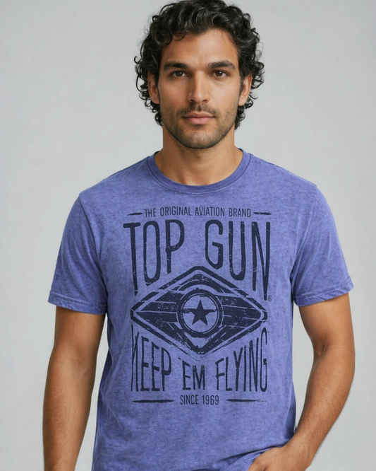 Top Gun T-shirt, round neck in cotton "Keep 'm Flying"
