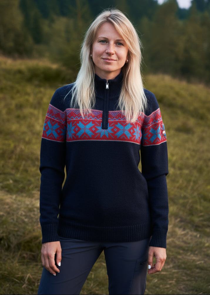 Norwegian Womens Pullover Ullgenser, darkblue