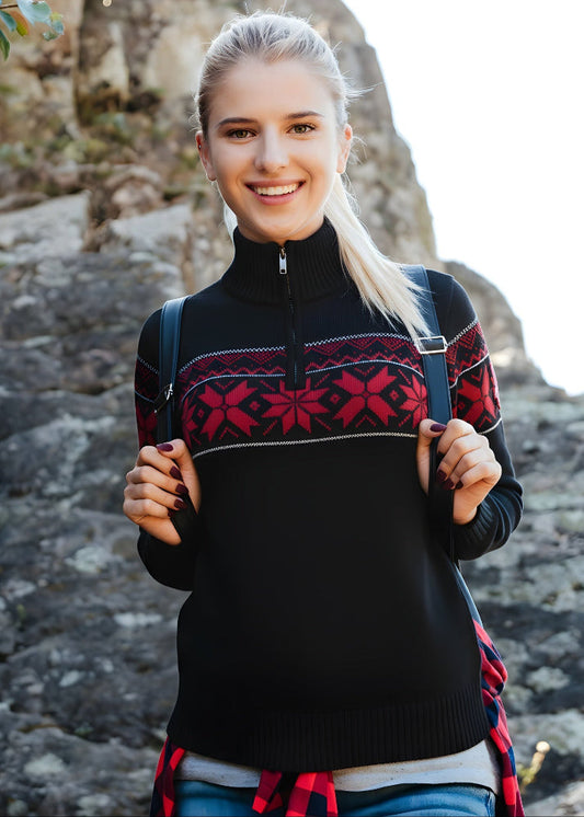 Norwegian Womens Pullover Ullgenser, black