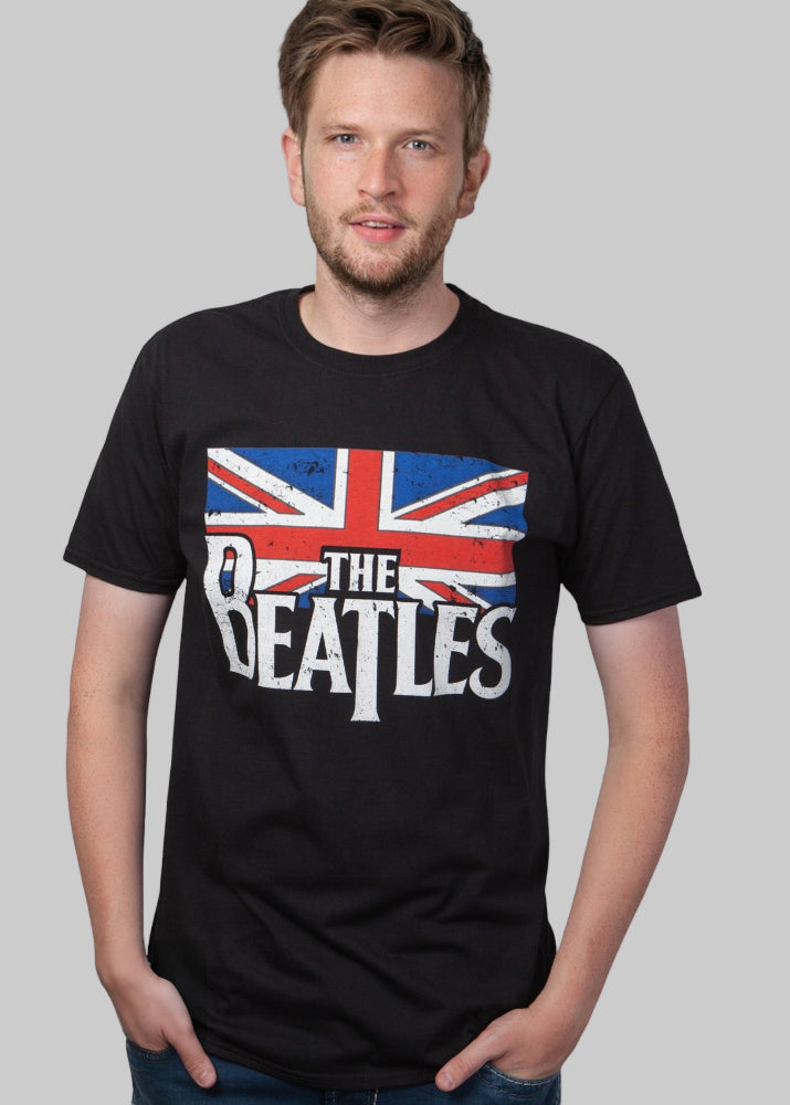 T-shirt Beatles "Vintage Flag" Black